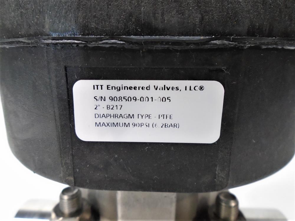 ITT 2" Butt-Weld 316 Sanitary Diaphragm Valve, B217 Actuator, Westlock Switch
